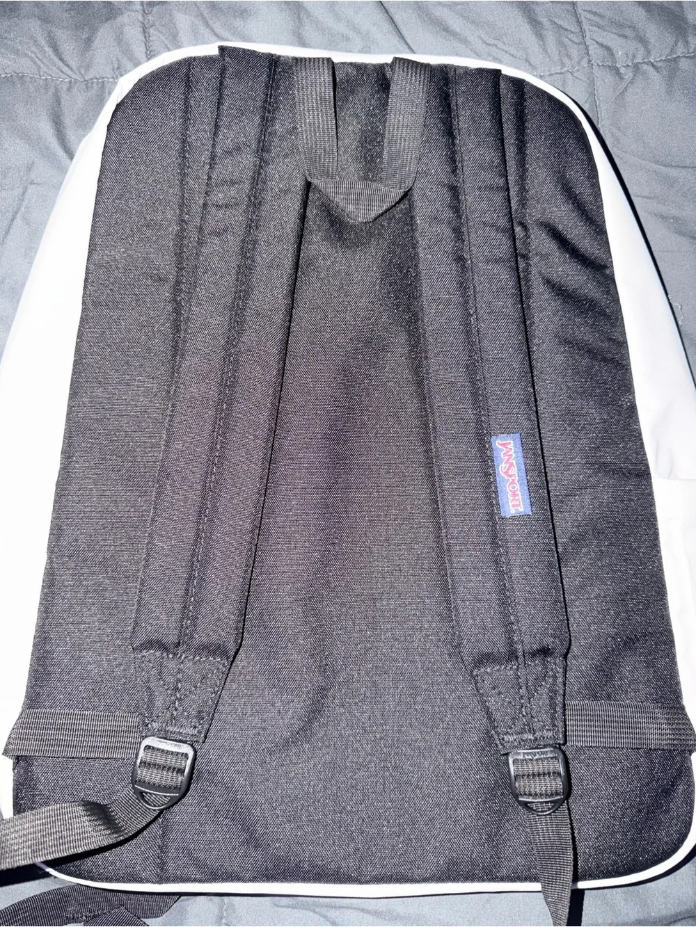 JanSport White Classic Backpack with Front Pocket